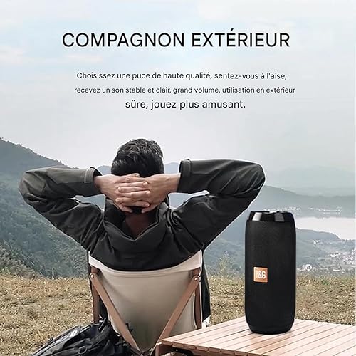 Miniatura 7 de T&G Altavoz Bluetooth portátil, IPX4 impermeable altavoz inalámbrico con subwoofer, emparejamiento estéreo inalámbrico, altavoz Bluetooth para