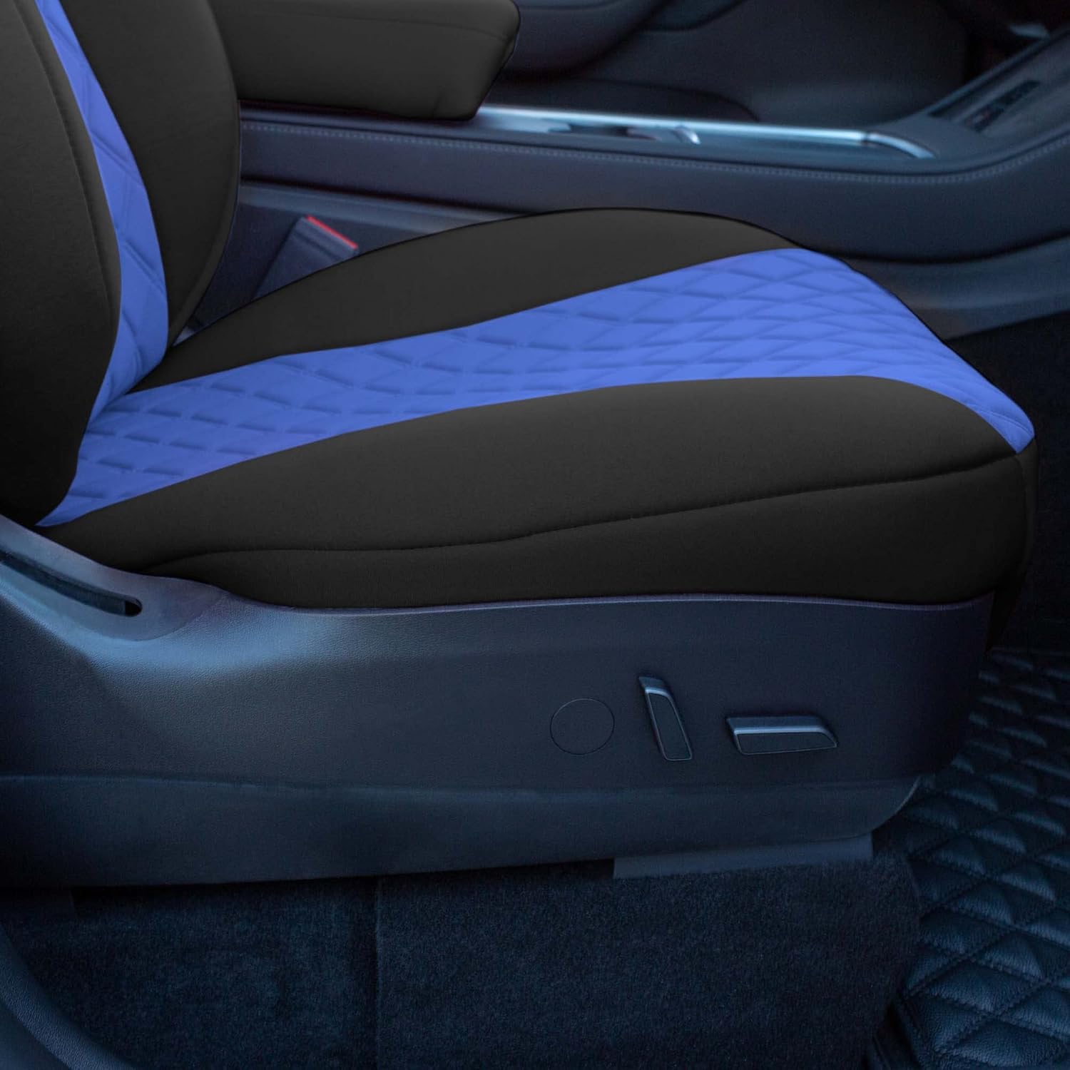 FH Group Custom Fit Car Seat Covers Specifically Made for 2020-2024 Tesla Model Y Ultraflex Neoprene Water Resistant Automotive Seat Covers - Full Set Blue