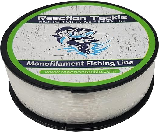 Reaction Tackle Monofilament Fishing Line- Strong and Abrasion-Resistant Nylon Mono, Smooth and Long Casting - Low Memory- Freshwater and Saltwater Fishing Monofilament Line