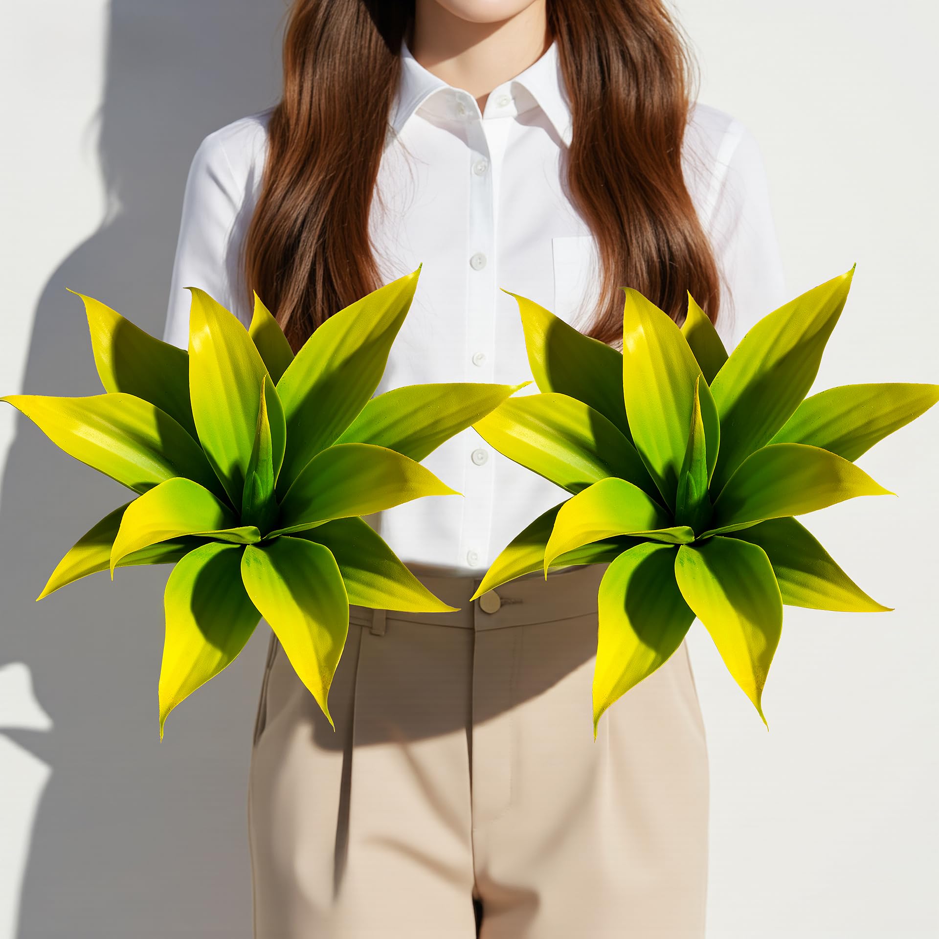Yellow Agave Plants - 2 Pack, UV Resistant -11