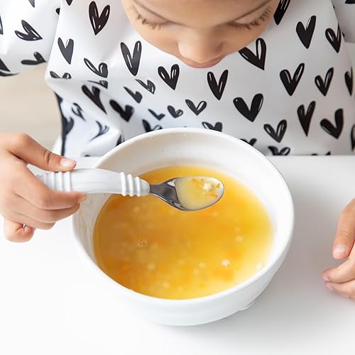 Vista 65 de Bumkins Juego de utensilios para bebé, cucharas de silicona para sumergir, autoalimentación, destete LED para bebés, aprendizaje de entrenador, A1