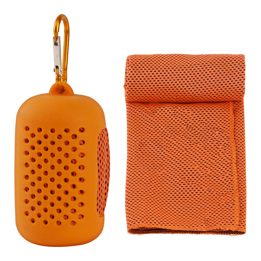 JBM Cooling Towel 40” X 12” Ice Towel Quick Dry Breathable Soft Microfiber Towels for Sports, Camping, Beach, and Outdoor Activities (Orange)