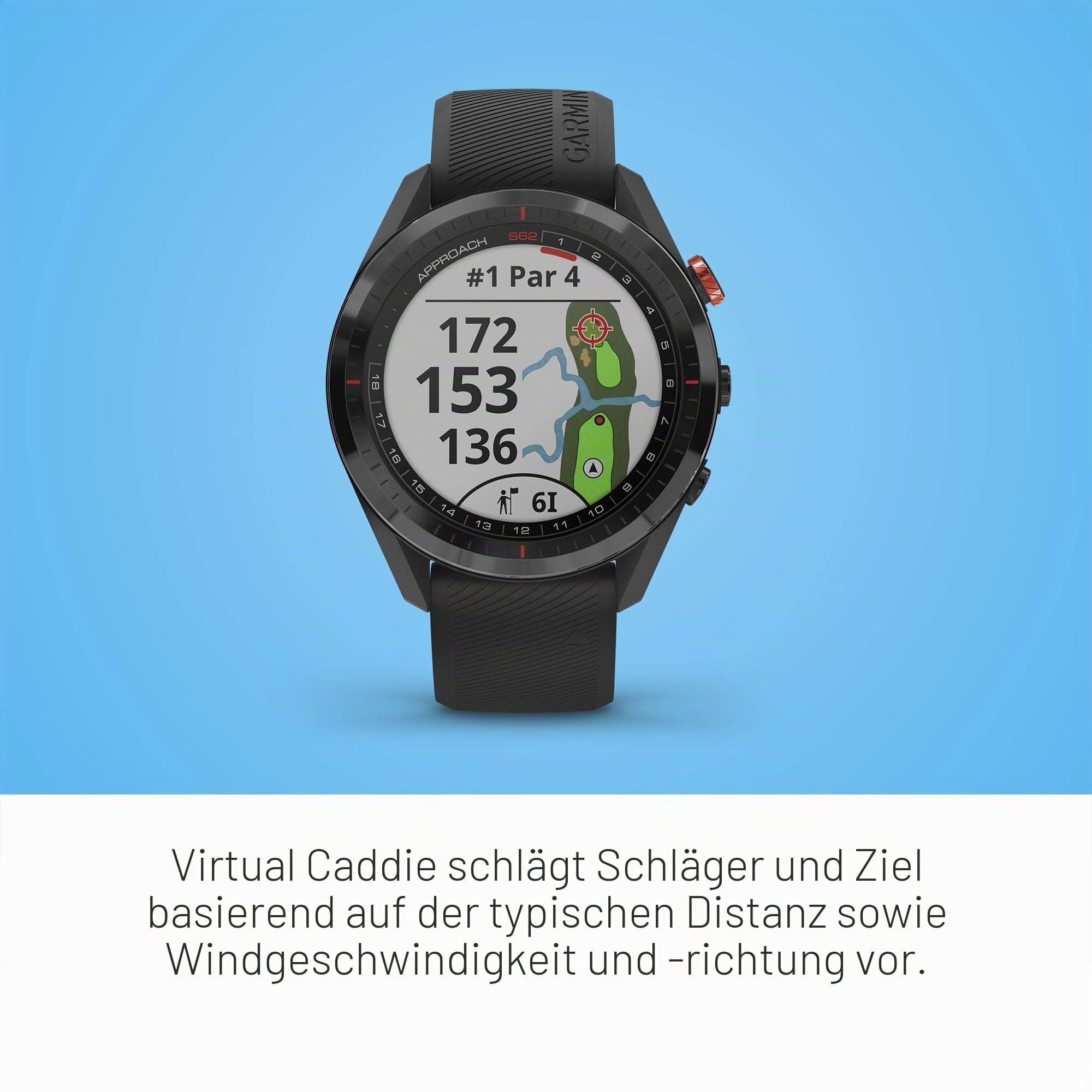 Garmin Approach S62 Bundle, Premium-Golf-GPS-Uhr mit 3 CT10 Club-Tracking-Sensoren, integriertem virtuellen Caddie, Kartierung und Vollfarbbildschirm, Schwarz