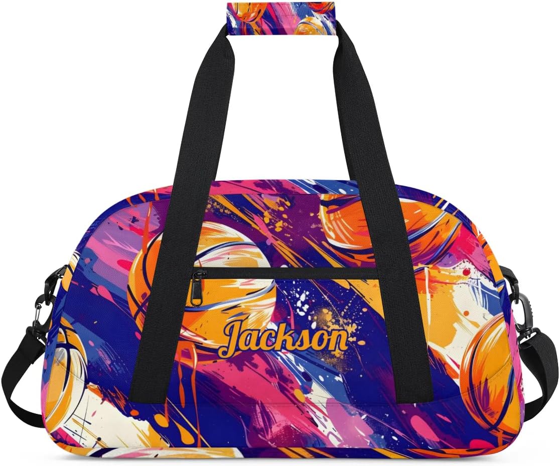 Personalized Basketball Duffel Bag for Girls, Custom Gym Bag Overnight Bags for Travel Weekender Practice