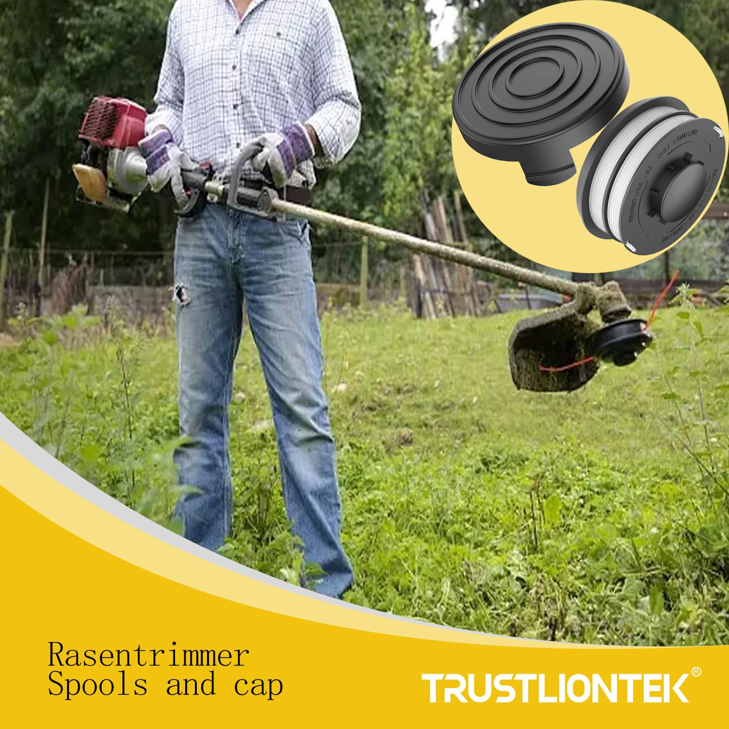 EVENLINKICS Ersatzspulen-Set Für Einhell Rasentrimmer – 6 Spulen + 2 Abdeckungen, Kompatibel Mit GC-ET 4530, RTV 550 Uvm.