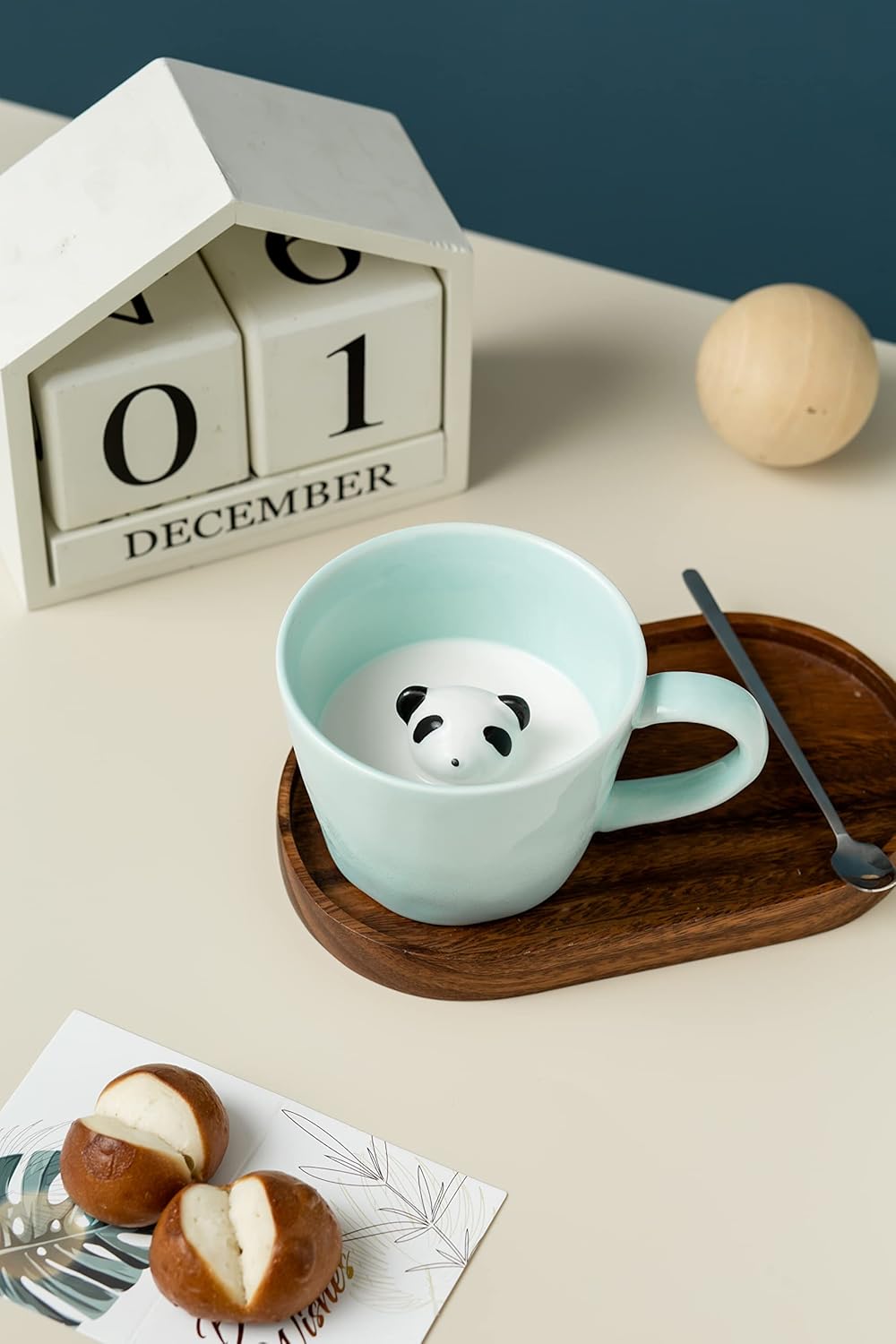 DIHOclub Panda Ceramic Cup Hidden 3D Animal Inside Mug,Cute Cartoon Handmade Figurine Mugs,Holiday and Birthday Gift for Coffee & Tea Lovers,12 OZ (Blue) - Image 8