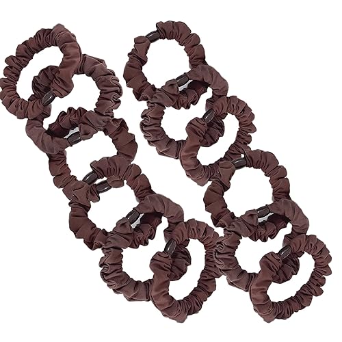 Miniatura 8 de LONEEDY Paquete de 6 coleteros de satén grandes elásticos para cola de caballo para mujeres y niñas, cabello grueso, más suave que la seda (6