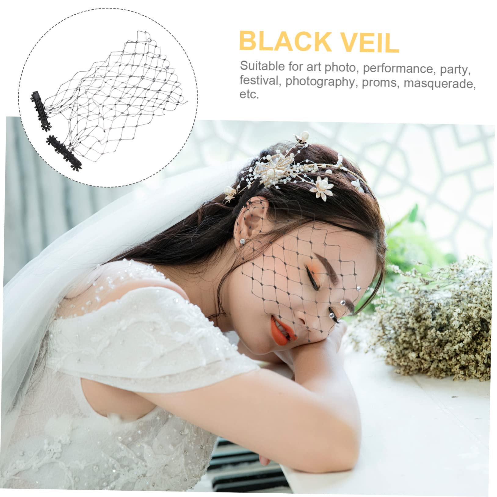 minkissy 5 Pz Velo di Strass Cappello da Sposa Velo a Gabbia per Uccelli in Strass Gabbia per Uccelli da Sposa Veli da Sposa per Spose Velo di Perle Tornante Mesh Banchetto Maglia