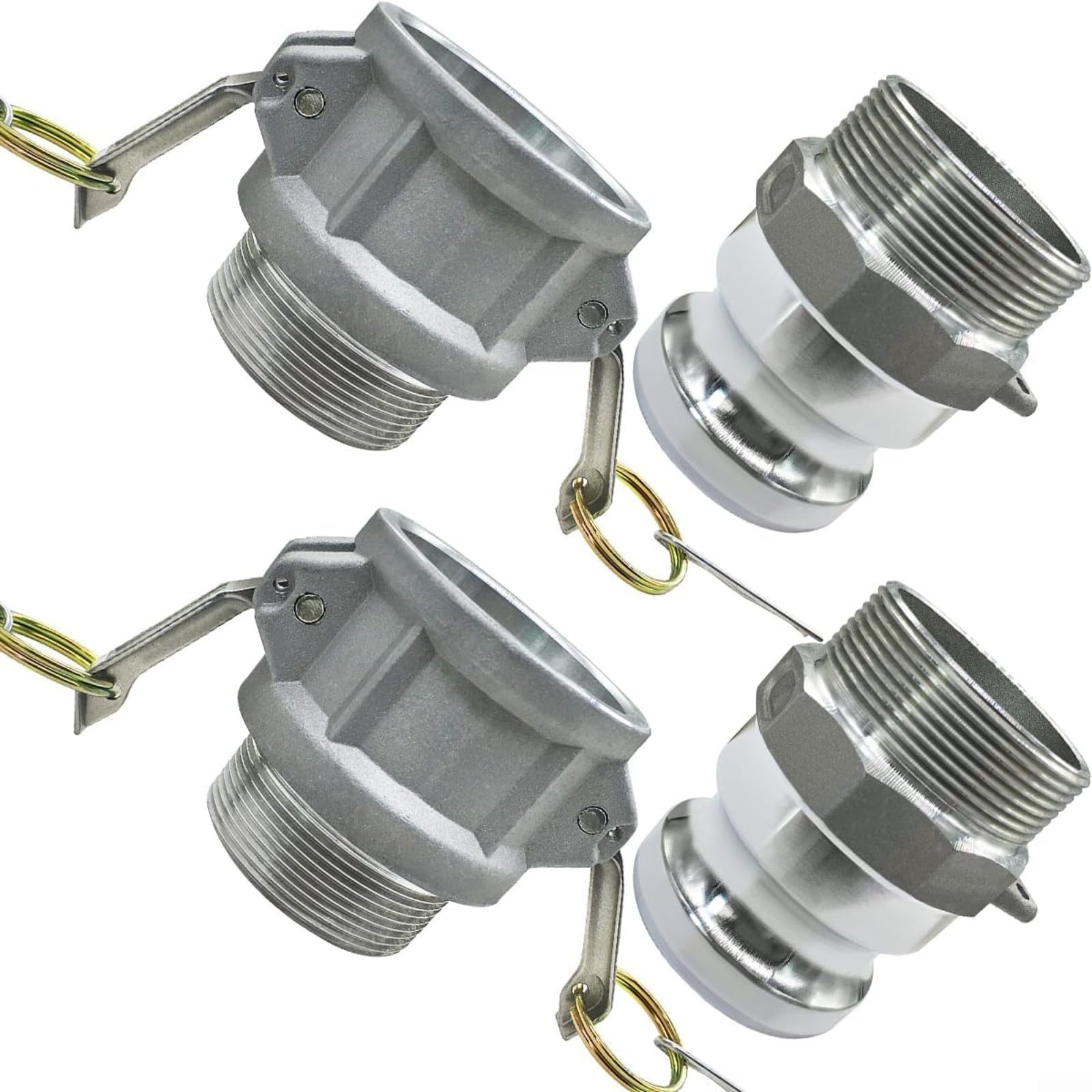 Manguera Camlock de aluminio de 1 pulgada conector rápido tipo B F rosca NPT bloqueo de leva pack de 2