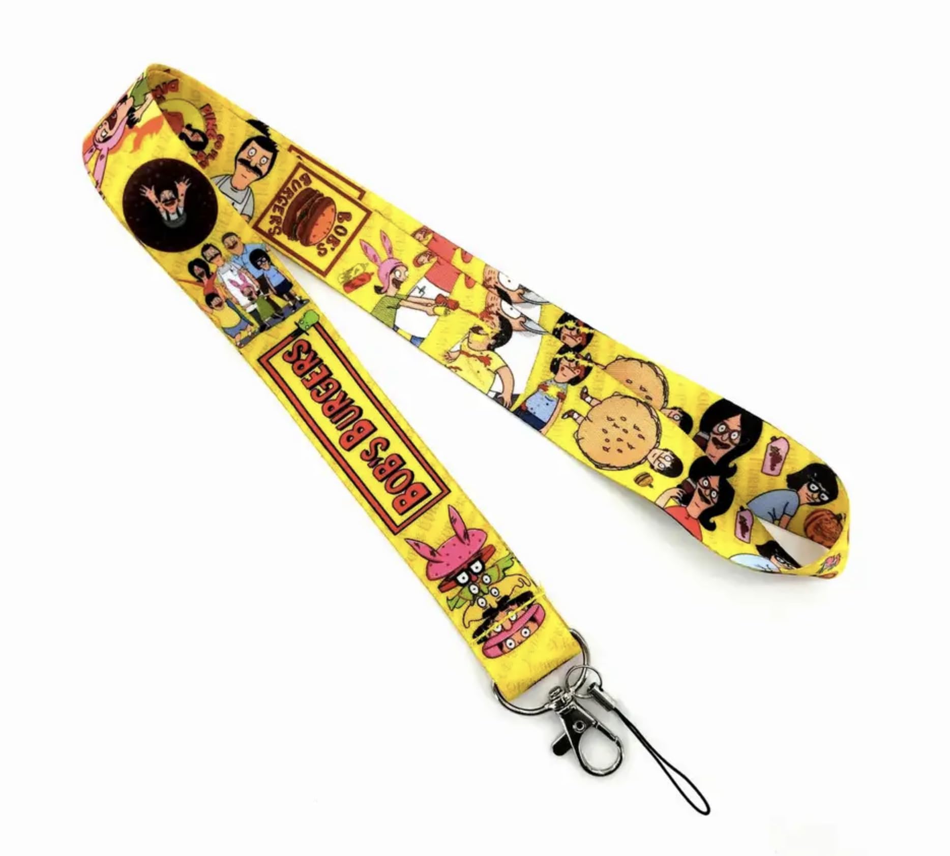 PinstantBob's Burgers Belcher Family Cartoon Comedy TV Show 17.7" Neck Lanyard Keychain Holder ID Badge Mobile Phone Pin Strap