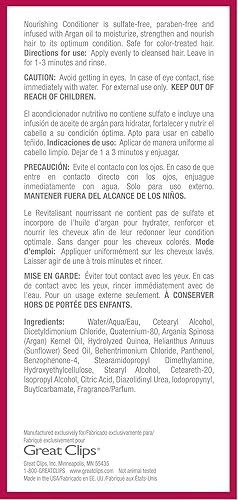 Miniatura 5 de GREAT CLIPS Soluciones Acondicionador nutritivo 32 fl oz  Aceite de argán  Libre de sulfatos y parabenos  Hidrata y repara el cabello  Seguro para