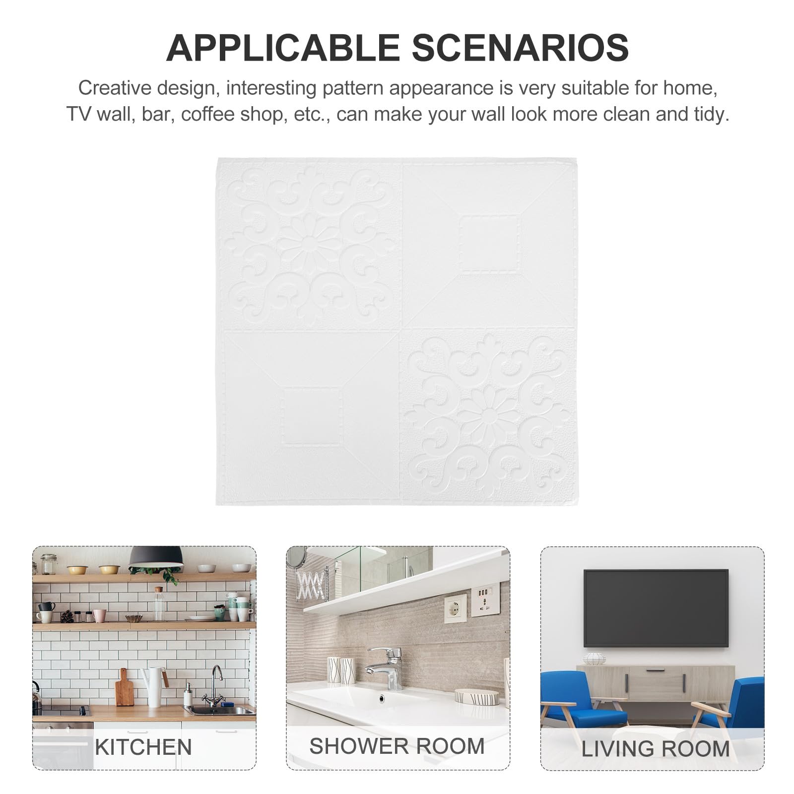 Paneles de Pared 3d Autoadhesivos 35x35 Cm, 10 Unidades, Papel Tapiz Espuma Xpe Blanco, Calcomanías Adhesivas Decorativas para Paredes Lisas en Dormitorio y Sala