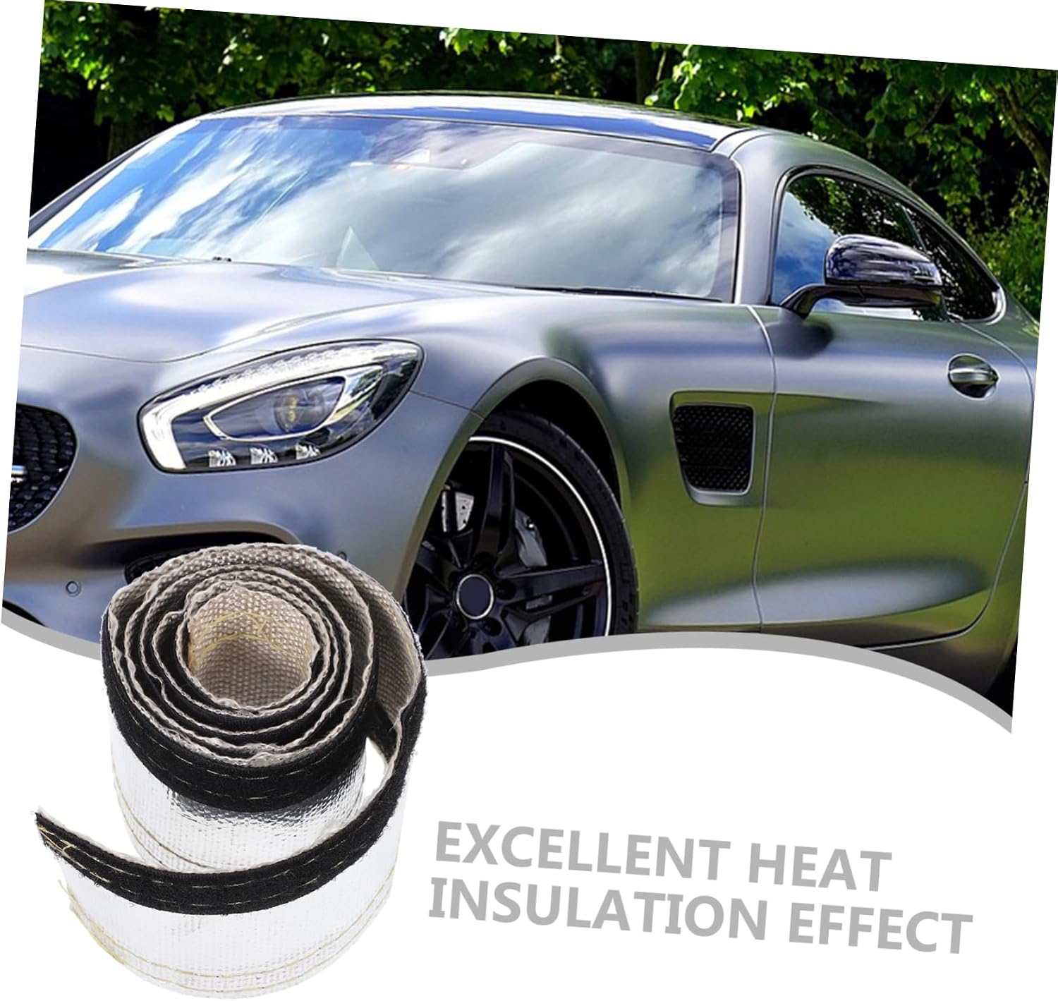 MAGICLULU 2pcs Car Heat Insulation Sleeve Flexible Wire Wrap for Brake Line and Cable High Temp Resistance Easy to Install Car Accessory for Heat Shielding and Wire Safety