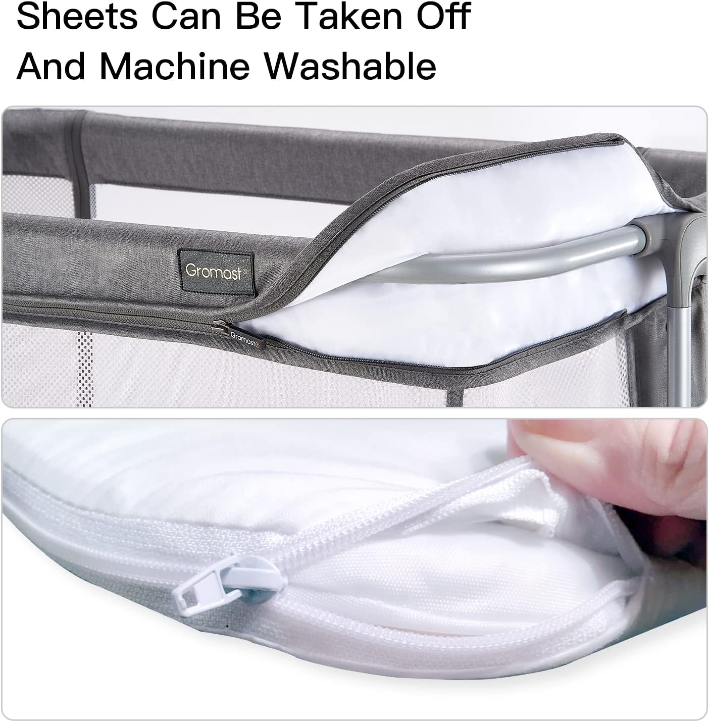 Baby Bassinets,Bedside Sleeper for Baby, Light Grey