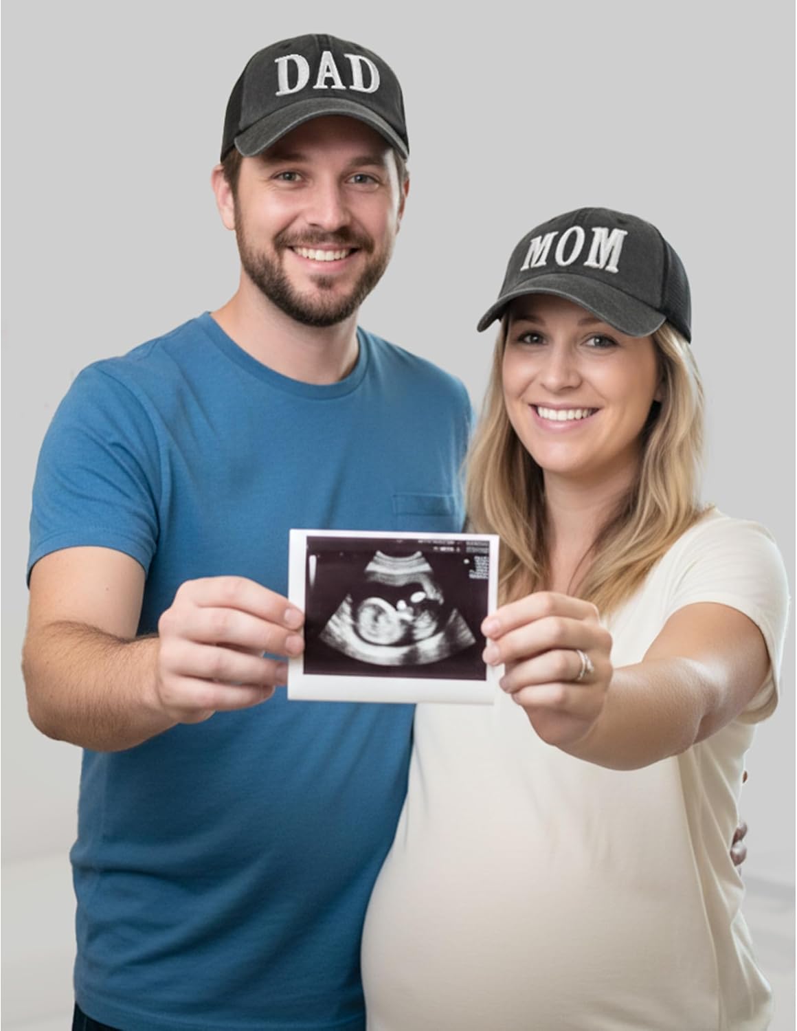 Mom and Dad Hats for New Parents Gifts,Pregnancy Announcement Unconstructed Mesh Caps for Couples - Image 7