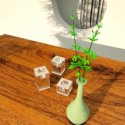 Miniatura 4 de YXQ Juego de 3 candelabros orgánicos transparentes – Centros de mesa de velas modernos para mesa de comedor, sala de estar y decoración de chimenea