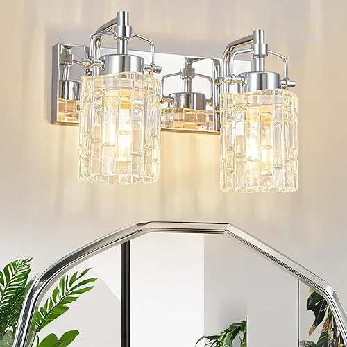 Miniatura 6 de Moderna lámpara de tocador de 4 luces con pantalla de cristal – Lámparas de baño cromadas sobre espejo Cromado,Negro Oro,Negro