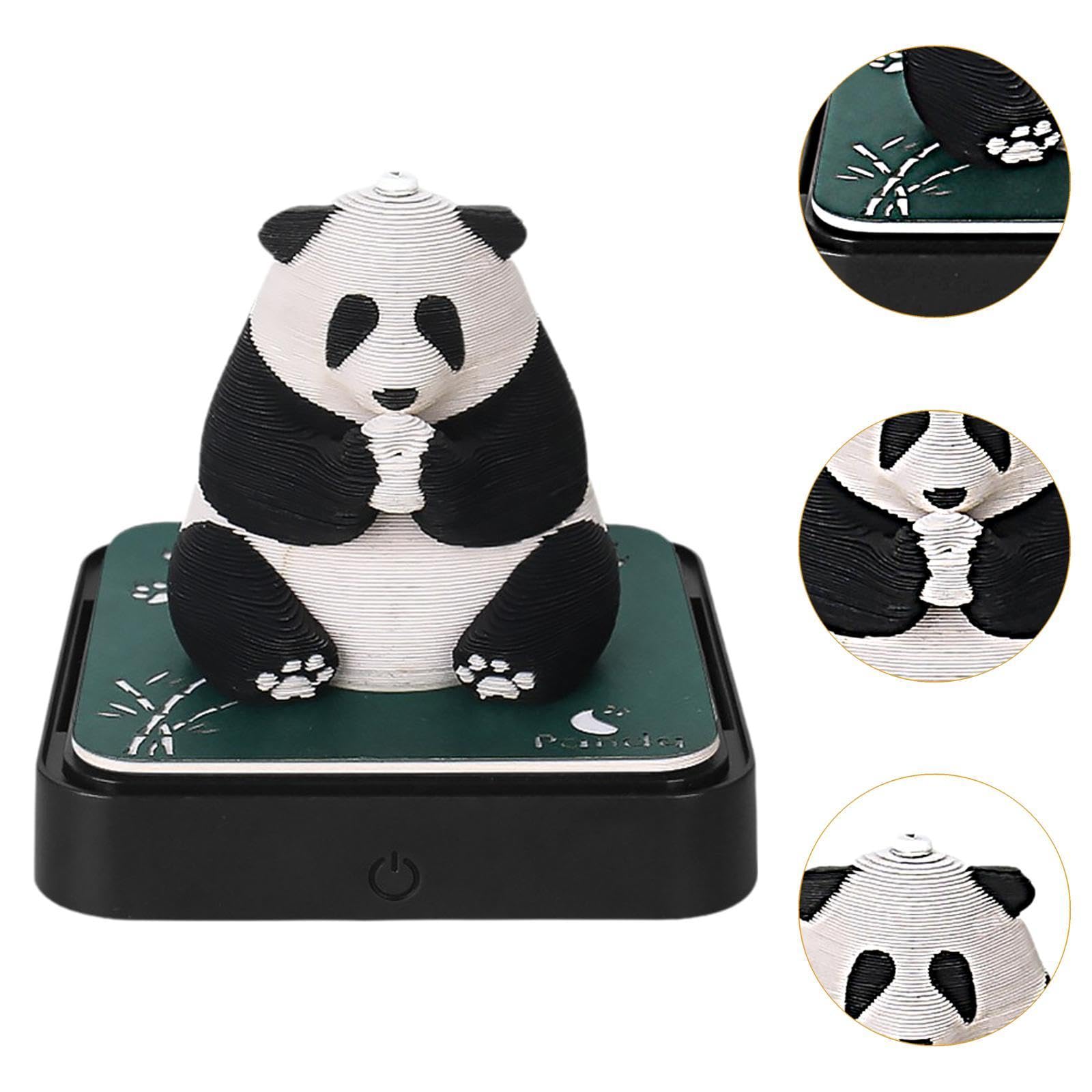 Tischkalender 2025, 3D Kunst, Einzigartiges Stück für Den Schreibtisch, Panda