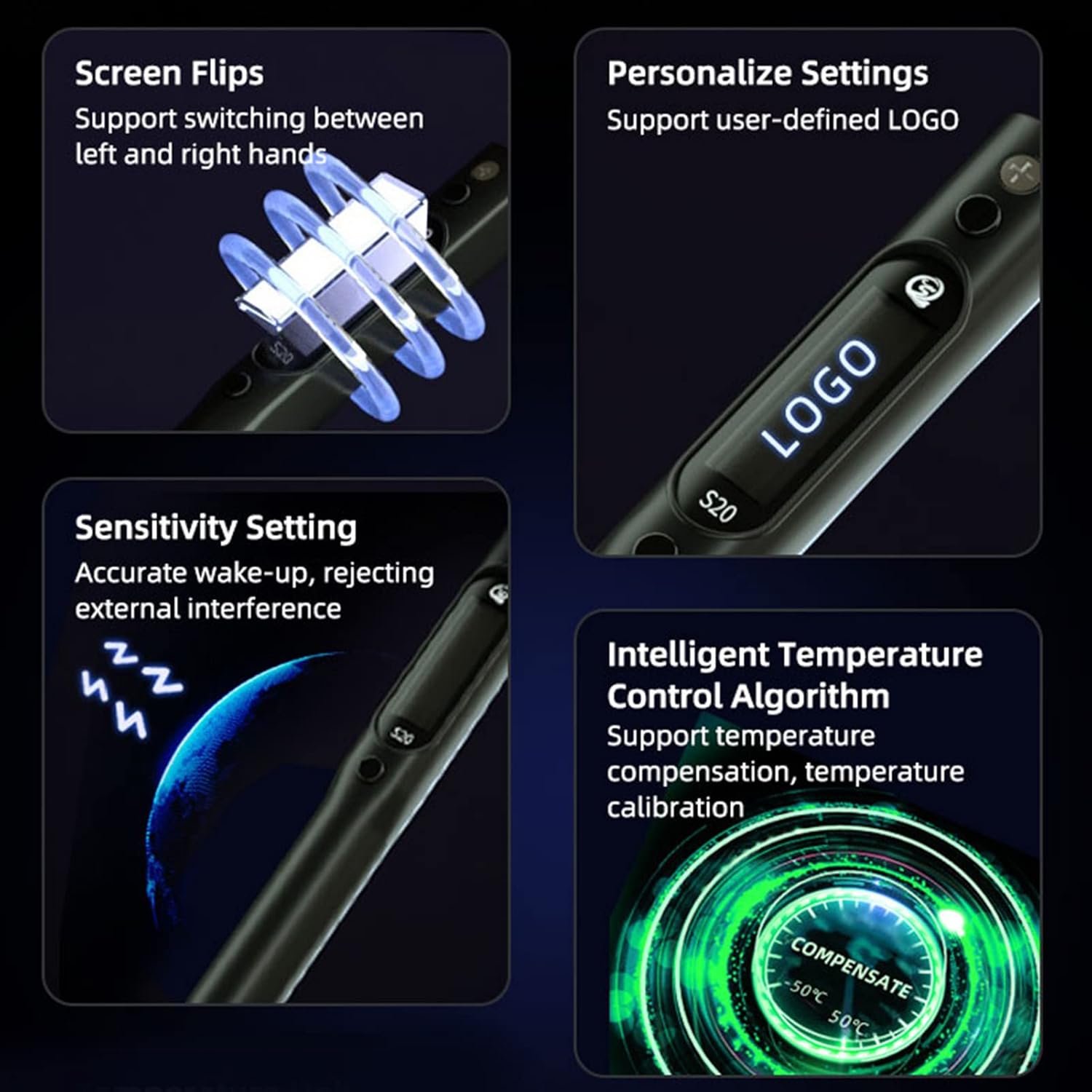Soldering Iron Kit, AC110220V LCD Digital Soldering Gun, Portable