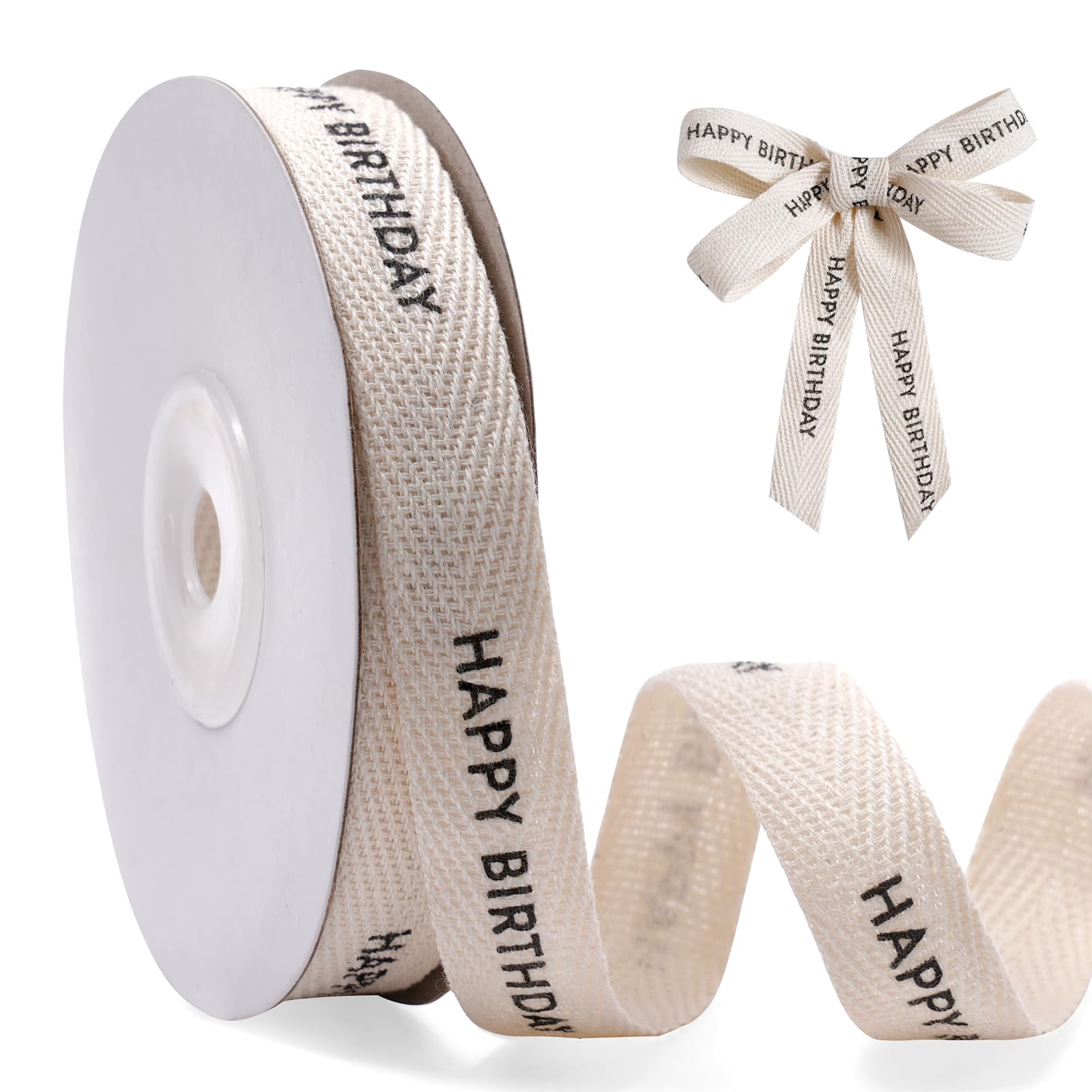 Ruban en coton pour emballage cadeau gâteau loisirs créatifs Happy Ribbon 9m