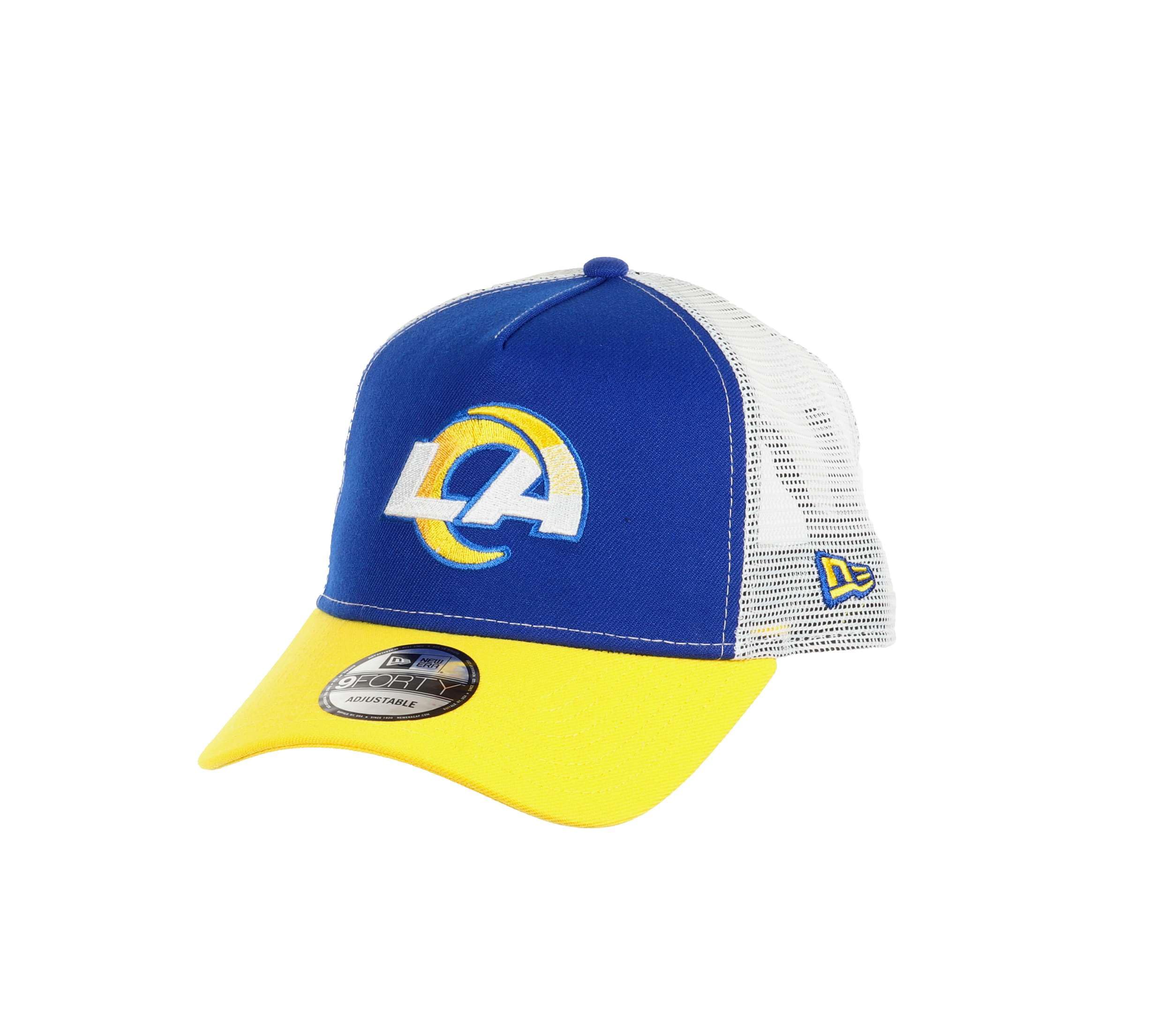 New Era Los Angeles Rams NFL Two Tone Blue Yellow 9Forty A-Frame Adjustable Trucker Cap