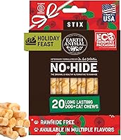 Vista 20 de Earth Animal No Hide Stix - Palitos masticables sin cuero de larga duración para perros pequeños, sabor a carne de res - Paquete de valor de 20