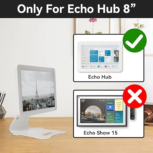 Miniatura 7 de shinar Soporte giratorio e inclinable de metal para Echo Hub de 8 pulgadas, sin necesidad de montaje, ajustable, con soporte de escritorio giratorio