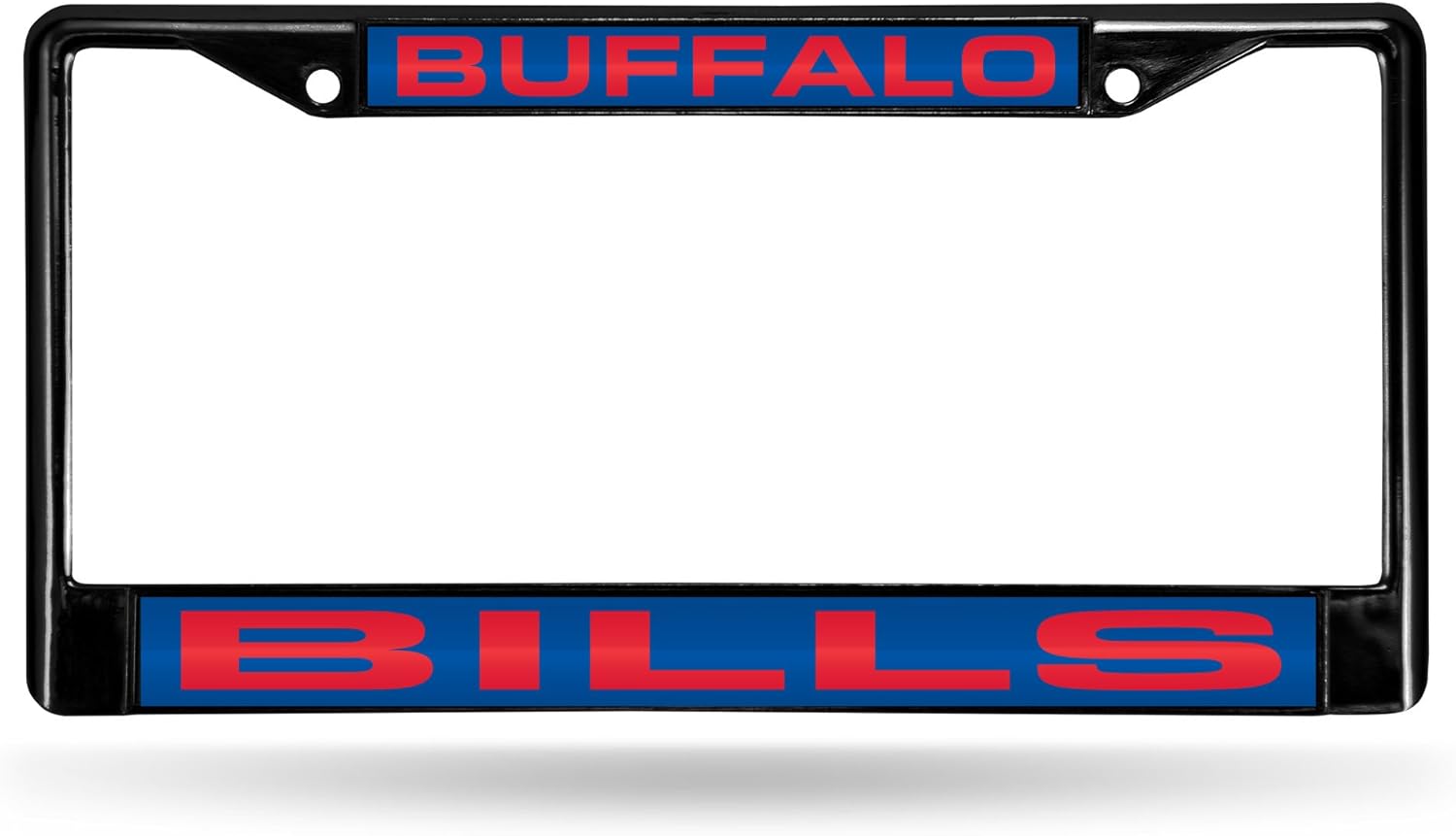 Rico Industries NFL Buffalo Bills Black Black Laser Cut Chrome Frame 12" x 6" 12" x 6" Black Laser Cut Chrome Frame - Car/Truck/SUV Automobile Accessory