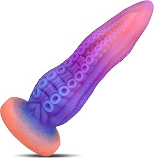 9.6” Long Fantasy Dildo Huge Giant Dildo Anal Sex Toys for Women & Men, Luminous Tentacle Dildo Silicone Anal Plug G Spot Dildo with Suction Cup for Advanced Player, Adult Sex Toy for Hands-Free Play