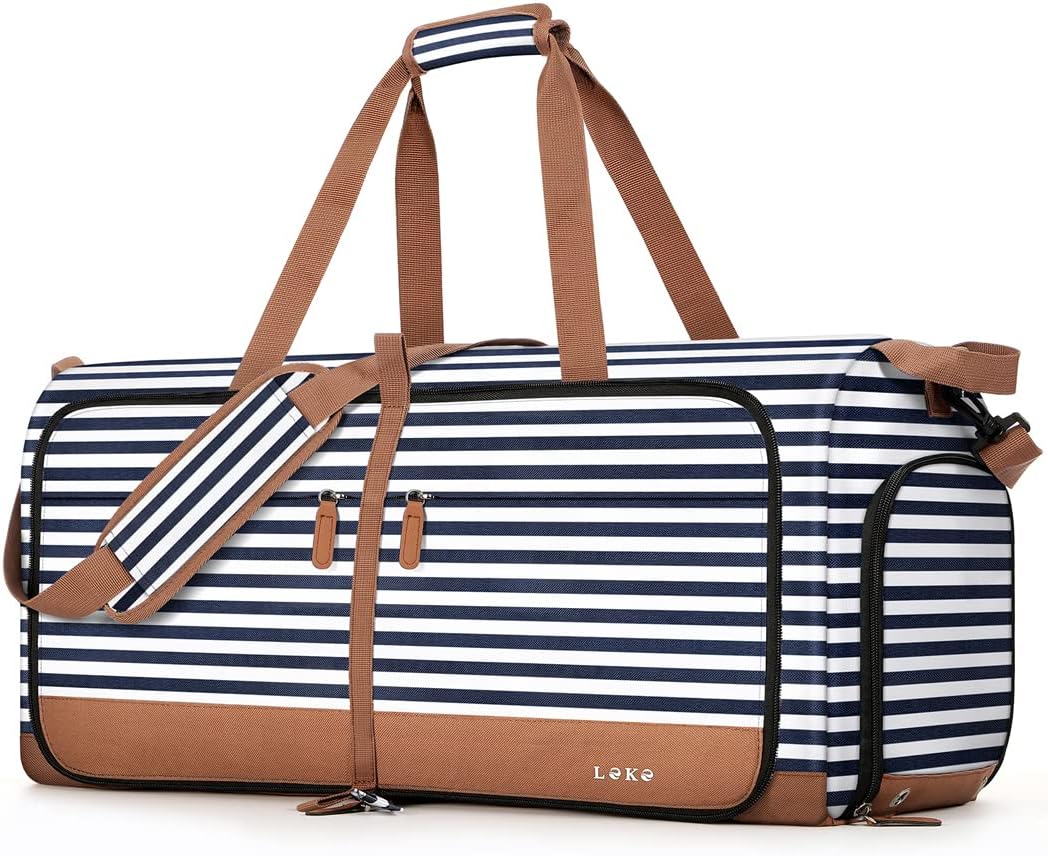 Large 80L Foldable Travel Duffel Bag with Shoe Compartment