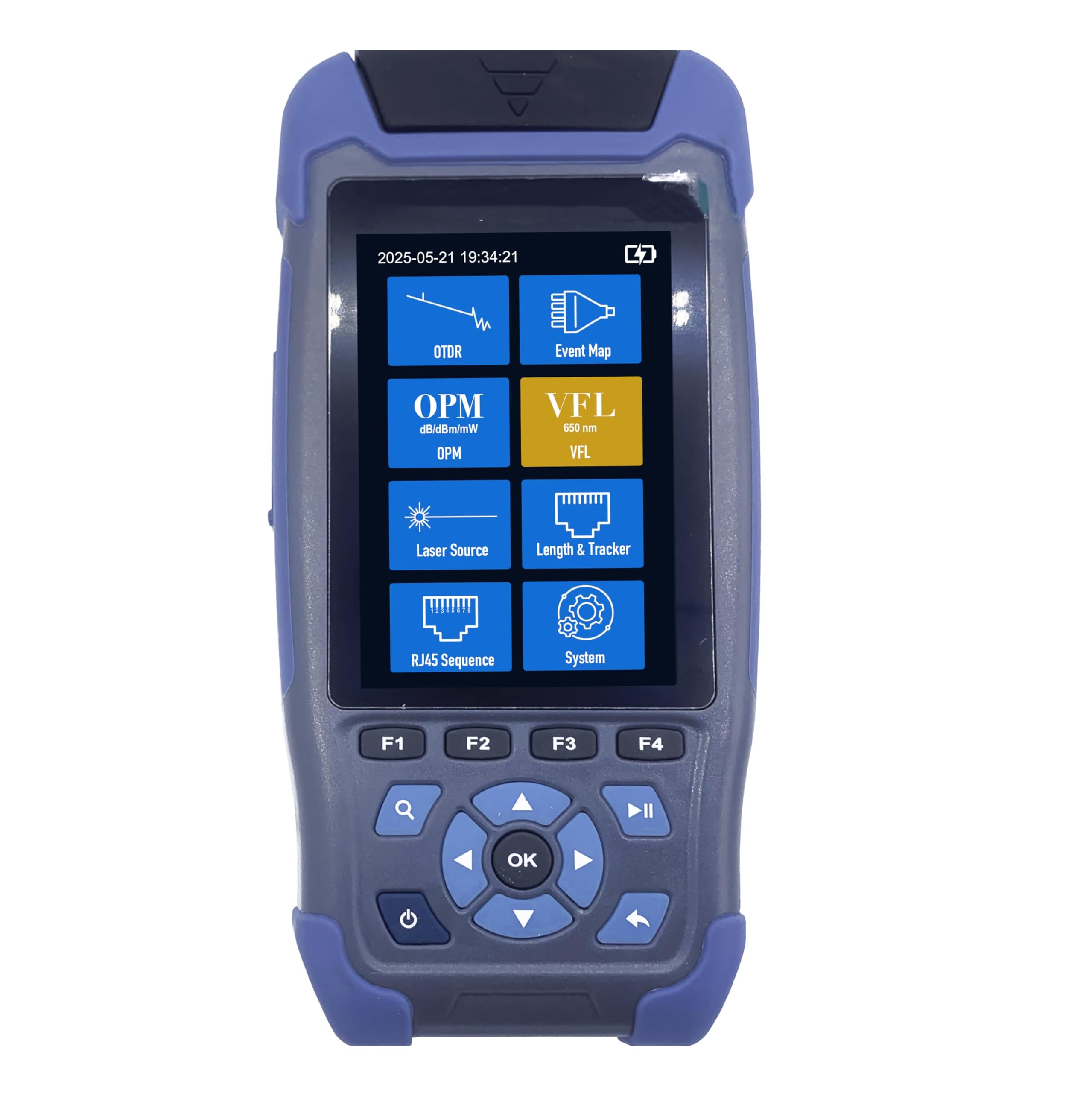 Elfcam® - OTDR per FTTH, 1310nm / 1550nm, Portatile 4 in 1 OTDR + VFL+ OPM + OLS, OTDR Tester Fibra Ottica/Rilettometro del dominio Ottico, fino a 60km (ELF-3800)