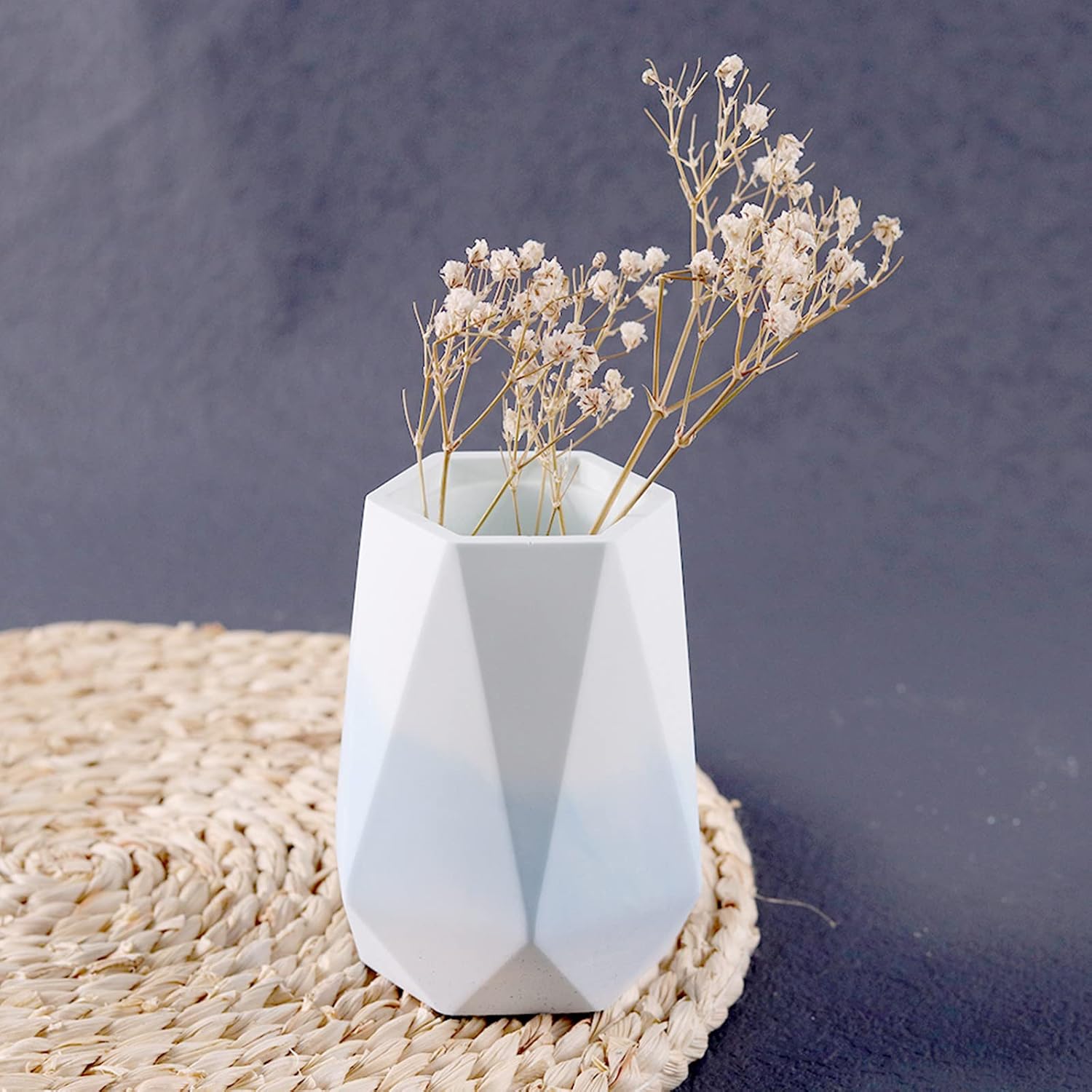 Hexagon Diamond Vase Plaster Concrete Flower Pot Silicone Mold Succulent Plants Cement Clay Mold Pen Holder Mould Home Decor Ornament