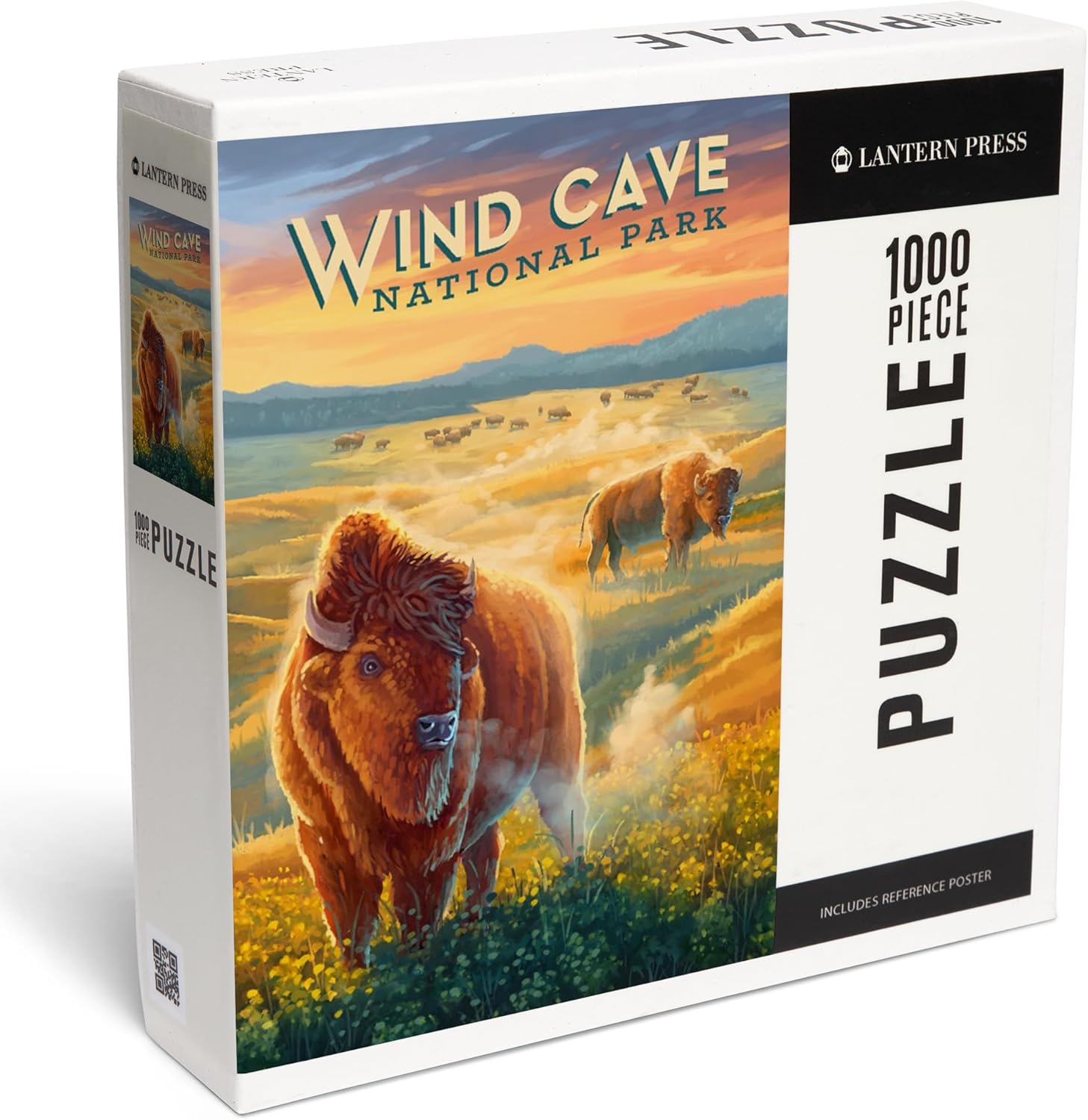 "Lantern Press Wind Cave National Park, South Dakota, Oil Painting, 1000 Piece Jigsaw Puzzle for Adults, Made in USA with Reference Poster"