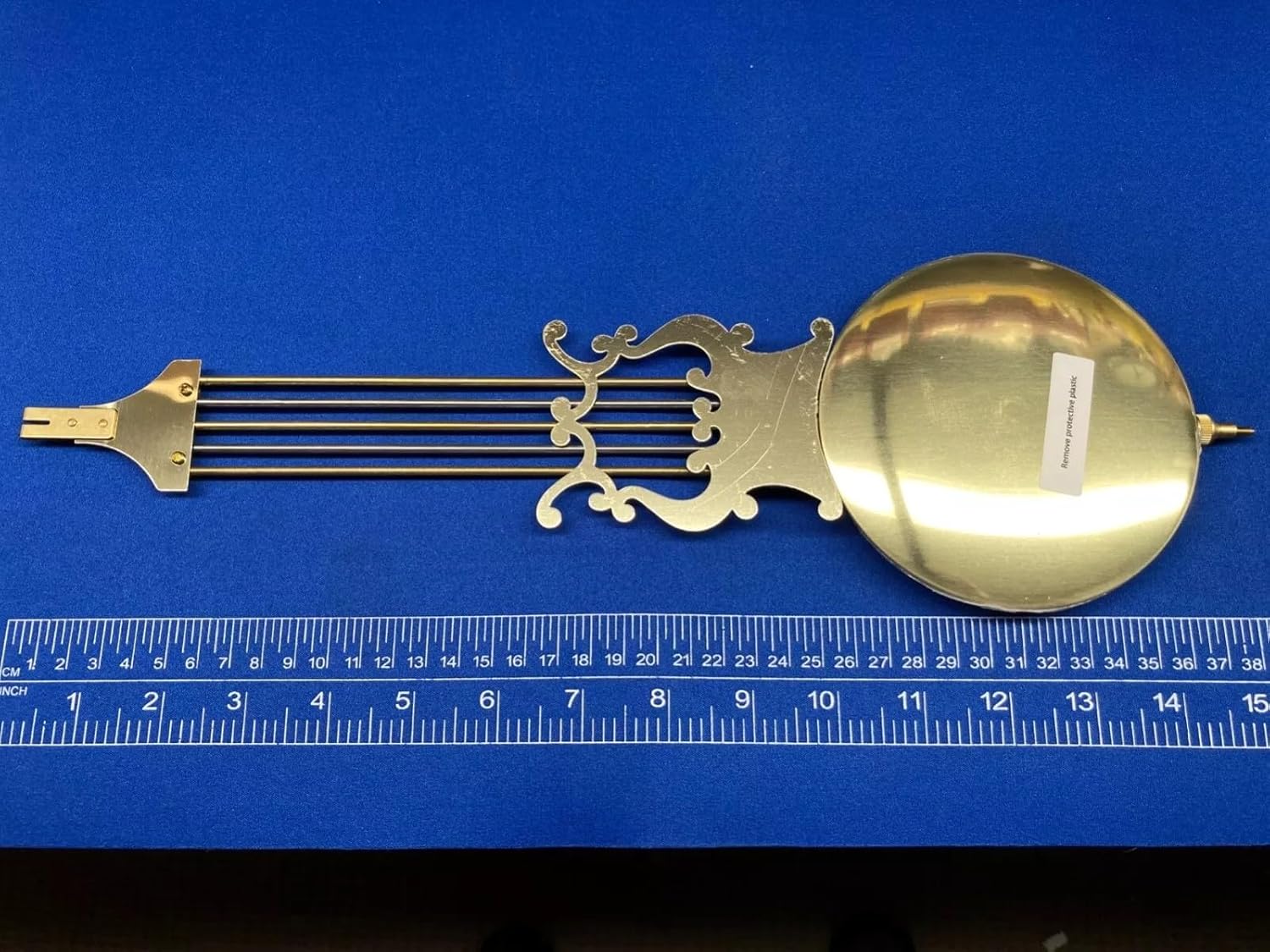 Hermle Lyre Pendulum for Clock Movement, 48 cm Movement, Brass Finish, Decorative Design