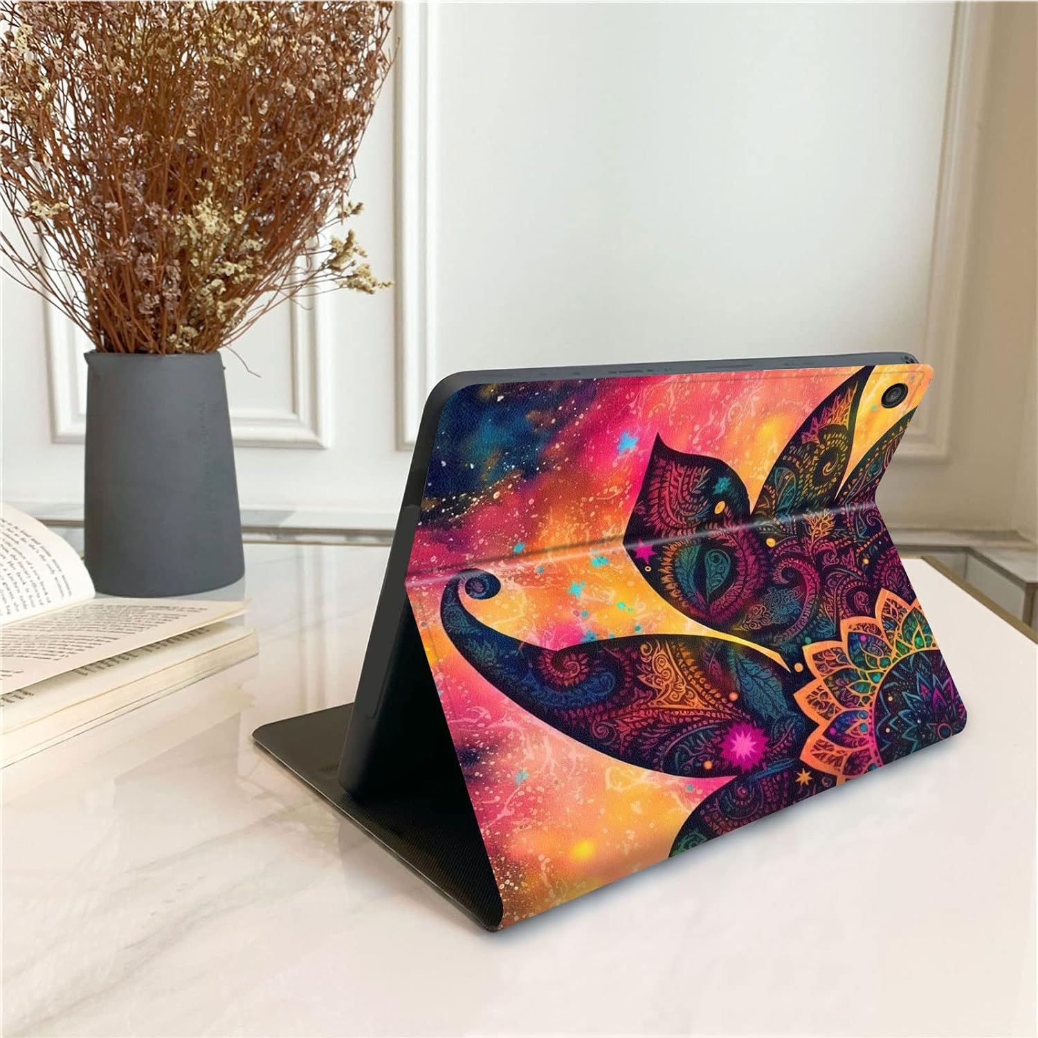 Case for All-New Amazon Kindle Fire HD 8 & 8 Plus Tablet (12th Gen/10th Generation,2022/2020 Release) 8 inch,PU Leather Folio Stand Case with Auto Sleep/Wake,Mandala