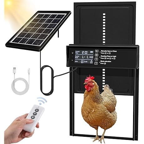 Solar Chicken Coop Door: Auto Door with Timer & Light Sensor