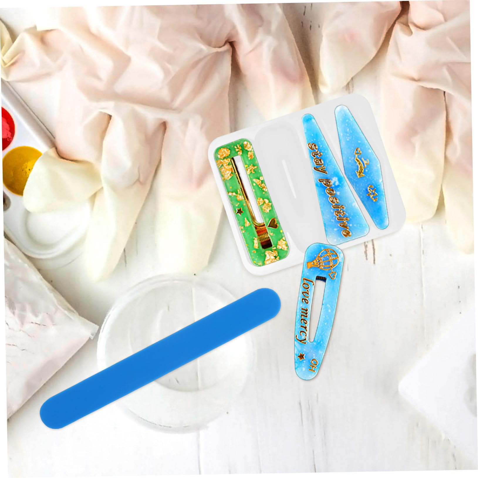 Uonlytech 5 Set Stampo Per Forcine Per Piccole Forcine Per Fermagli Per Accessori Per Stampo In Resina Per Donne Stampo In Silicone Fai Da Te 2 pezzi*5