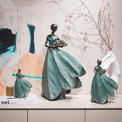 Miniatura 5 de Guichifun Colección de estatuas de hadas, decoración para el hogar, diseño de ángel de hoja de 22 pulgadas, decoración grande para el hogar para