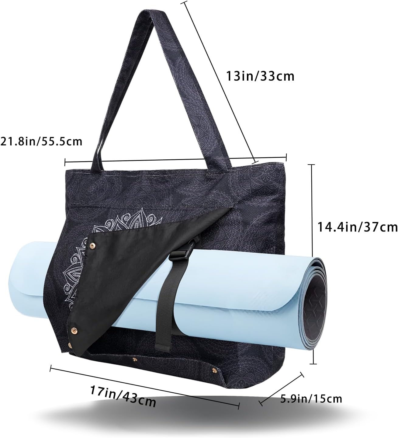 Yoga Mat Bag Yoga Bags and Carriers Fits All Your Stuff Yoga Tote Bag with Zipper Pocket Yoga Mat Carrier Pilates Bag Take in Out Mat Easily - Image 2