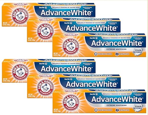 Vista 23 de ARM & HAMMER Advance Pasta de dientes blanca de bicarbonato de sodio y peróxido, blanqueamiento extremo 4.3 onzas