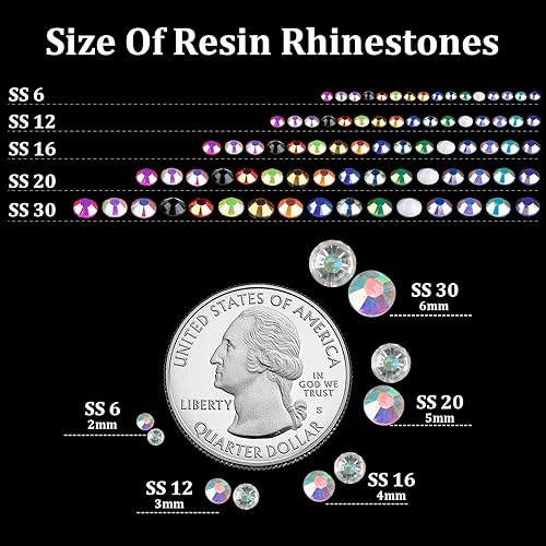 Miniatura 3 de 4000 diamantes de imitación de resina de 0.157 pulgadas a granel, transparentes AB con parte trasera plana, diamantes de imitación redondos de
