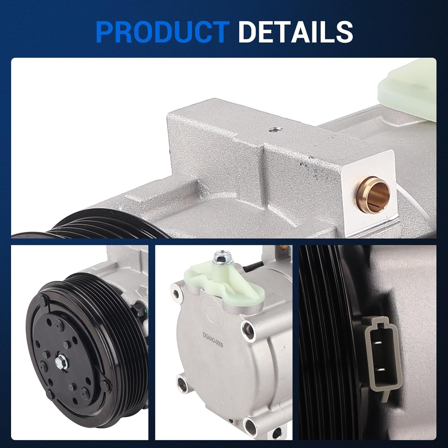 Autoround Air Conditioner AC Compressor Fit for 1997-2006 Ford F-150 4.2L, 2004 F-150 Heritage 4.2L, Replace# CO101510C F65Z19V703J 4L3Z19703AA 58151