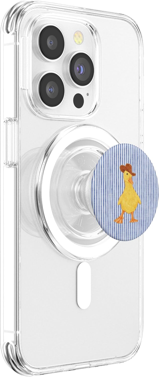 Yellow Cowboy Duck Illustration Print PopSockets PopGrip for MagSafe