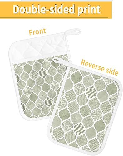 Miniatura 9 de Forest Christmas Tree 4Pcs Pot Holders for Kitchen, Non Slip & Heat Insulation Terry Cloth Potholder Set with Pocket, Thick Hot Pad Oven Mitts