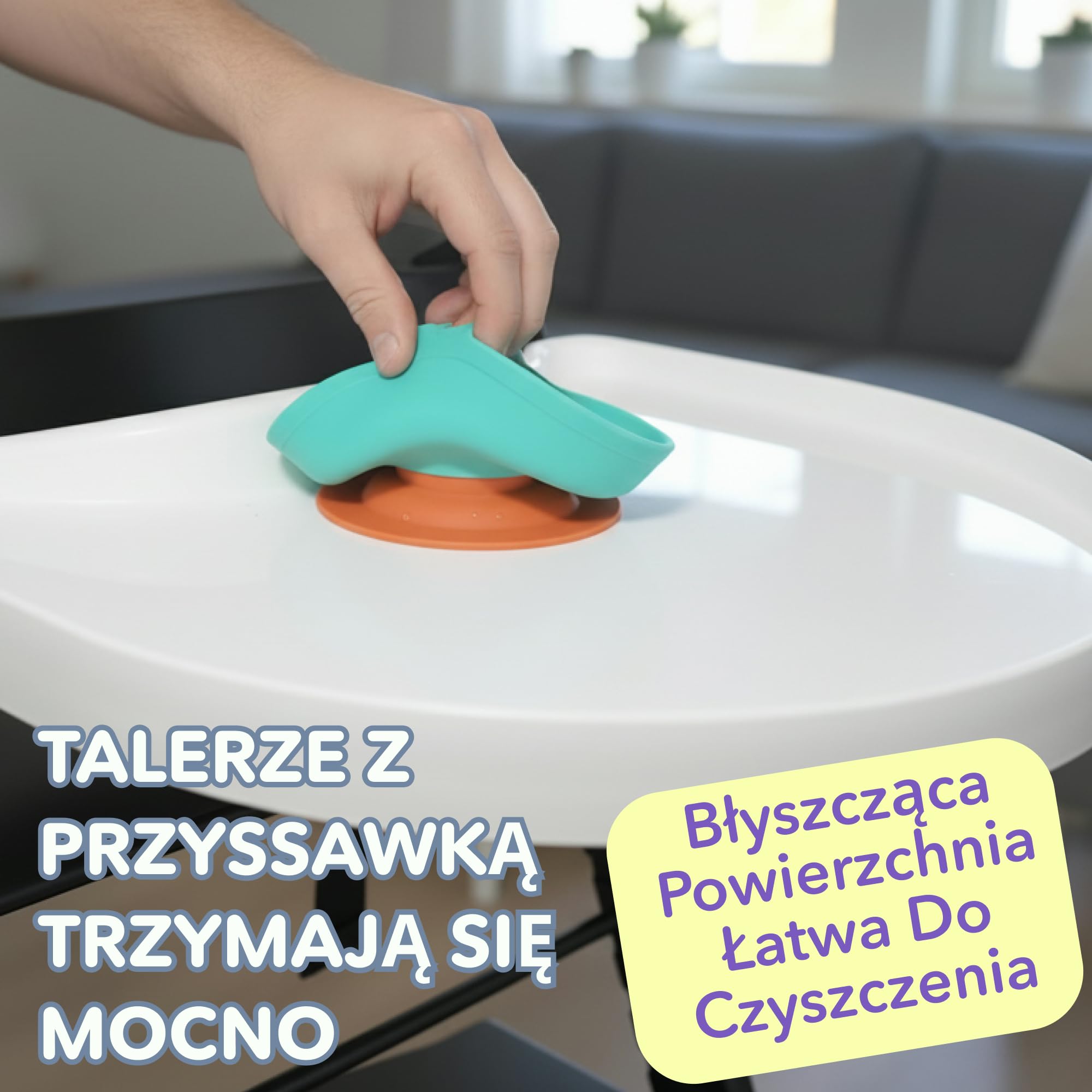 Taca do krzesełka Stokke Tripp Trapp – Biała – Bez zestawu Baby Set. Antypoślizgowa powierzchnia dla przyssawek. Zatrzask. Bez BPA
