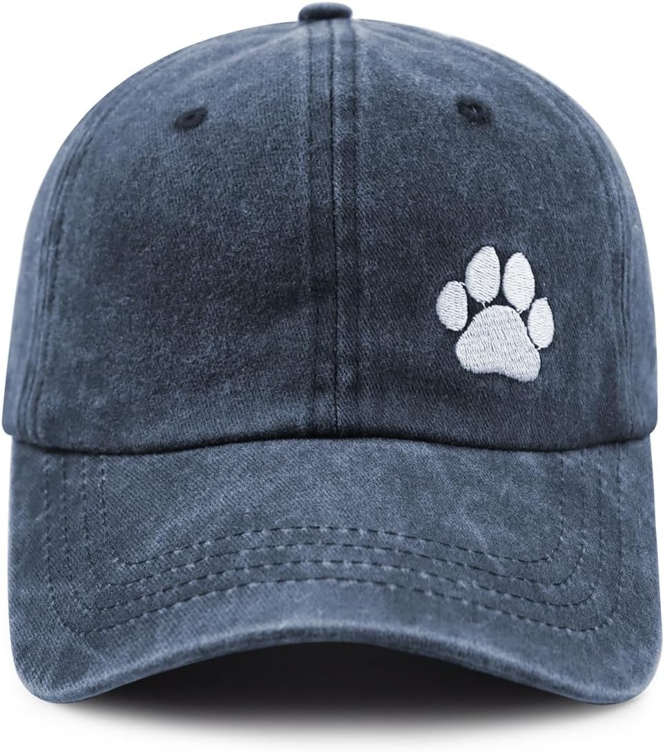 Dog Paw Hat for Men Women, Funny Adjustable Cotton Embroidered Dog Lovers Baseball Cap - Image 2