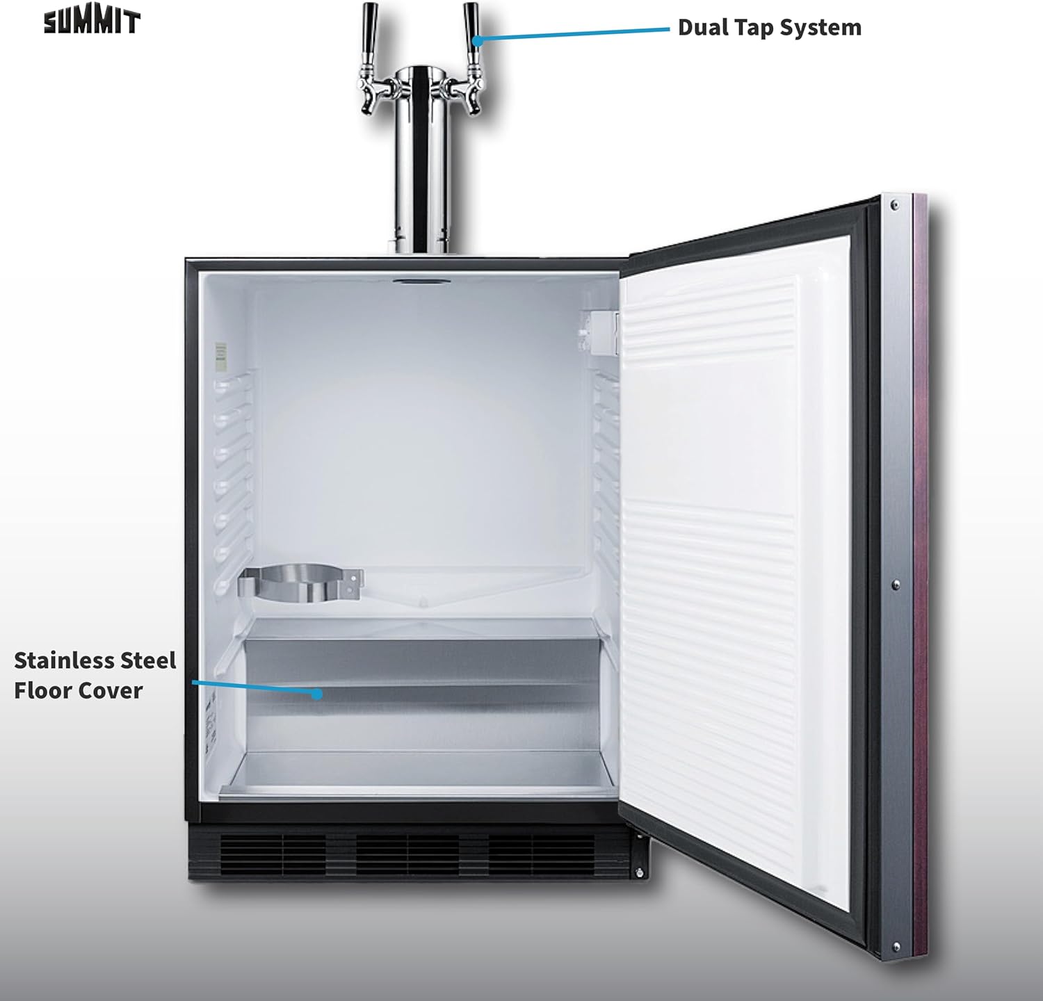 Summit 24" Wine & Beer Kegerator, Combination Dual Tap Kit, ADA Compliant, Panel Ready- SBC58BLBIADAIFTWINBW *Panel Not Included