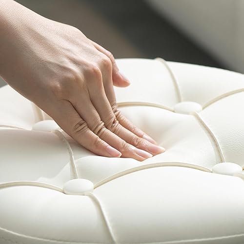 Miniatura 4 de Taburete de tocador blanco ajustable resistente al fuego, silla giratoria para sala de maquillaje, taburete pequeño para tocador, baño, sala de