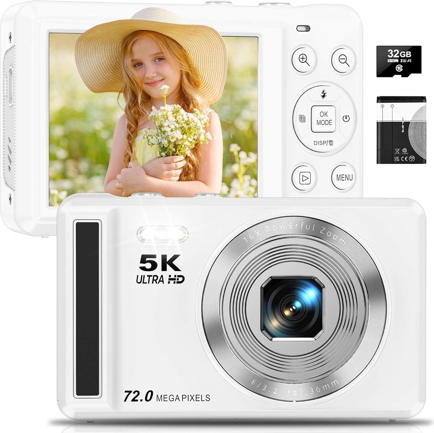 Amazon | 5Kデジタルカメラ - 写真撮影用72MP UHDデジタルカメラ