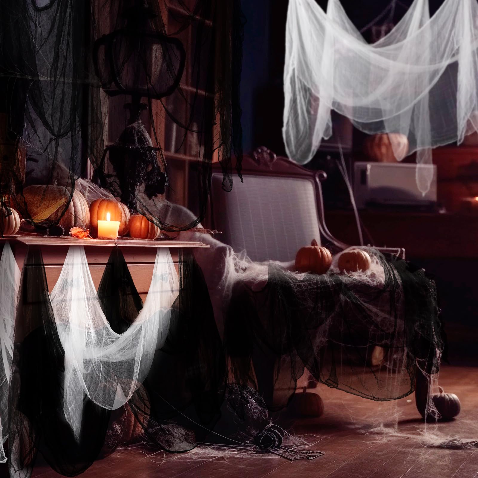 BOAO Décorations D'halloween Tissu Effrayant D'halloween, Étaine